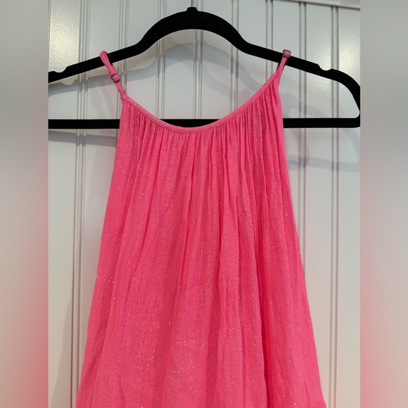 Pink Ruffled Tiered Halter Sundress - Picture 2 of 8
